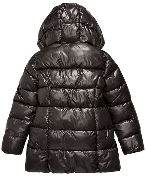 michael michael kors big girls faux-fur-trim hooded shiny puffer jacket|Michael Kors Big Girls Faux.